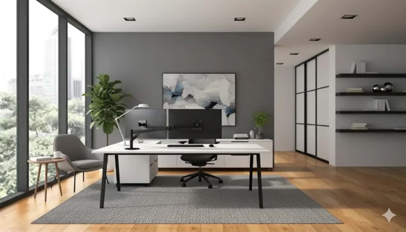 Nachher - Möbliertes Home Office