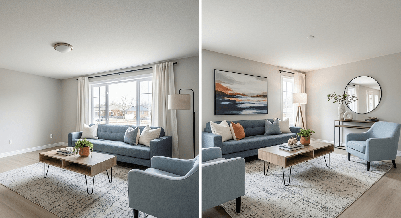 Chambre : avant vs après home staging virtuel