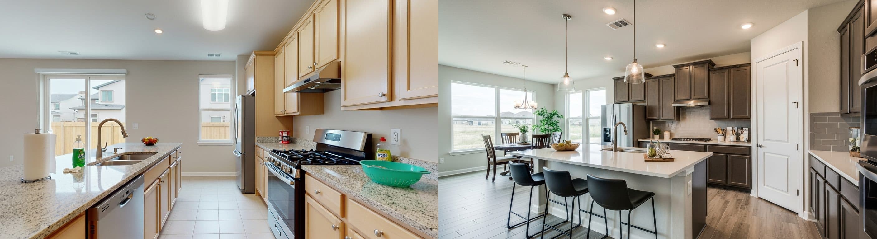 Kuchyňa: pred vs po virtuálnom homestagingu