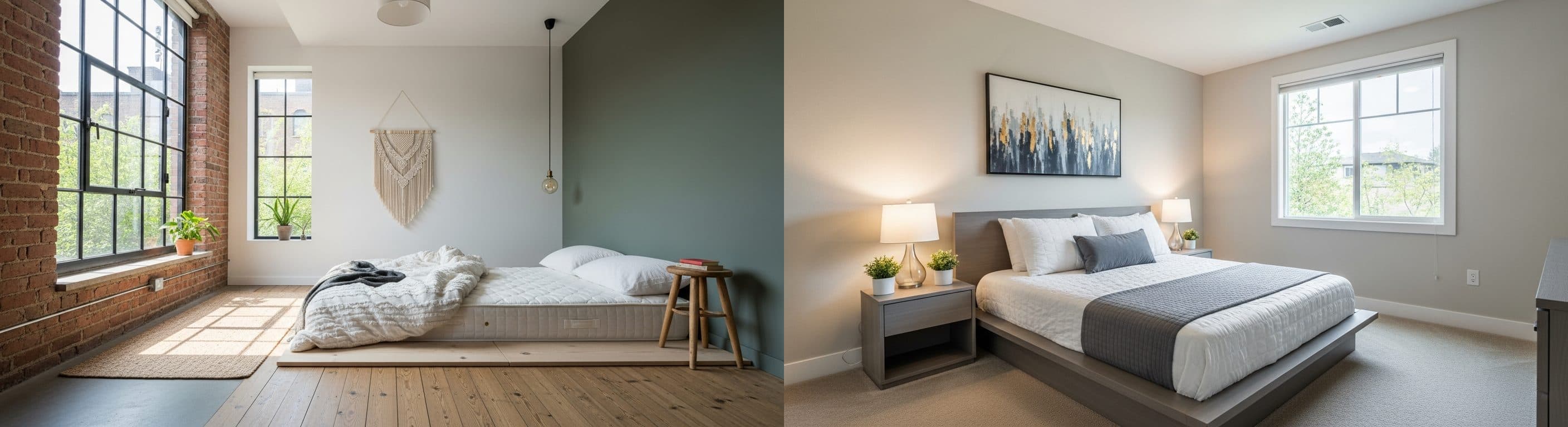 sypialnia: przed vs po wirtualnej inscenizacji