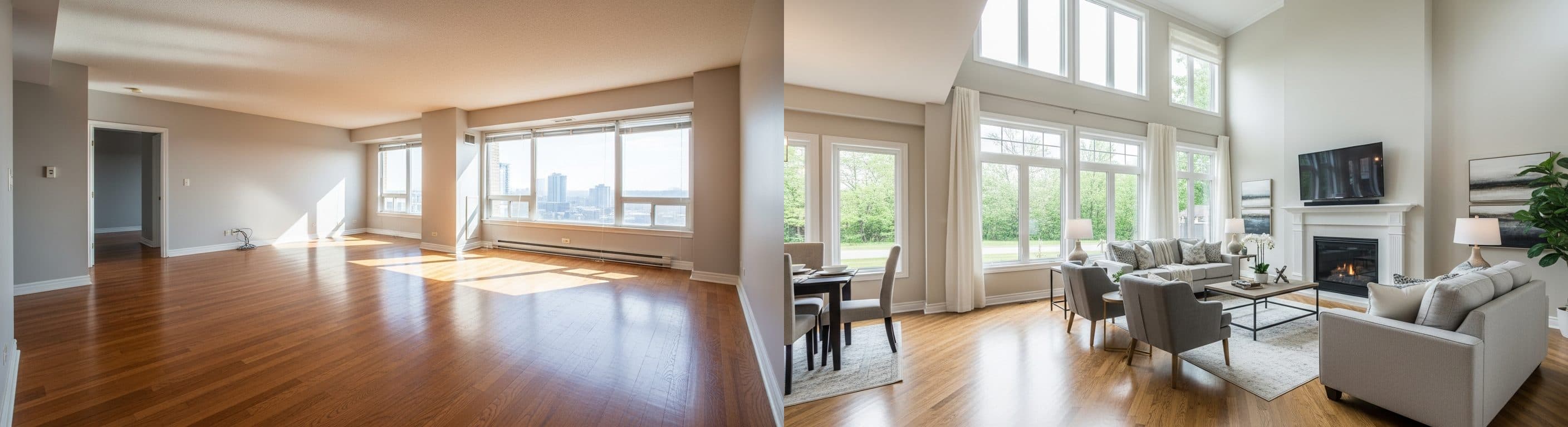 Salon: przed i po wirtualnym stagingu