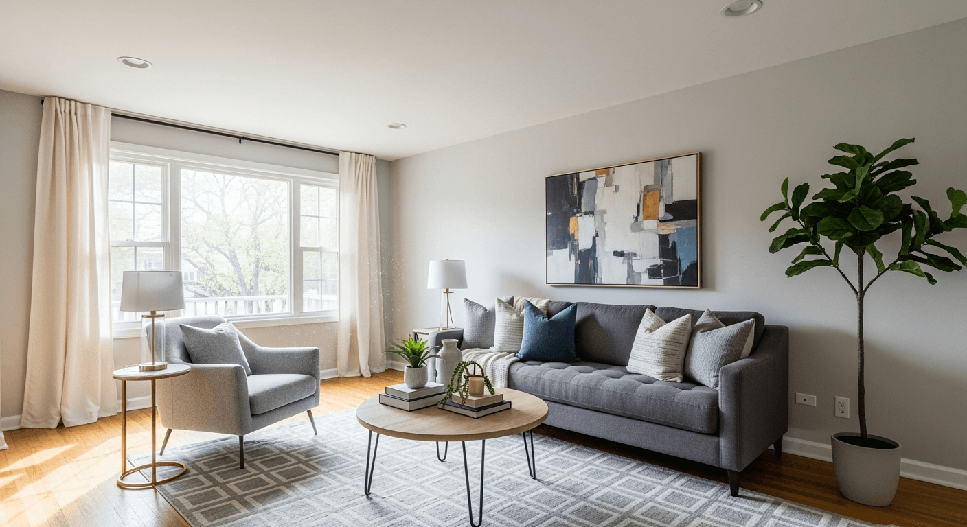 Sypialnia: przed i po wirtualnym stagingu