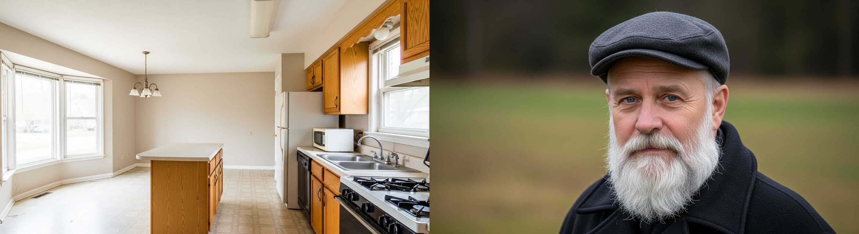 kuchyně: před a po virtuálním stagingu