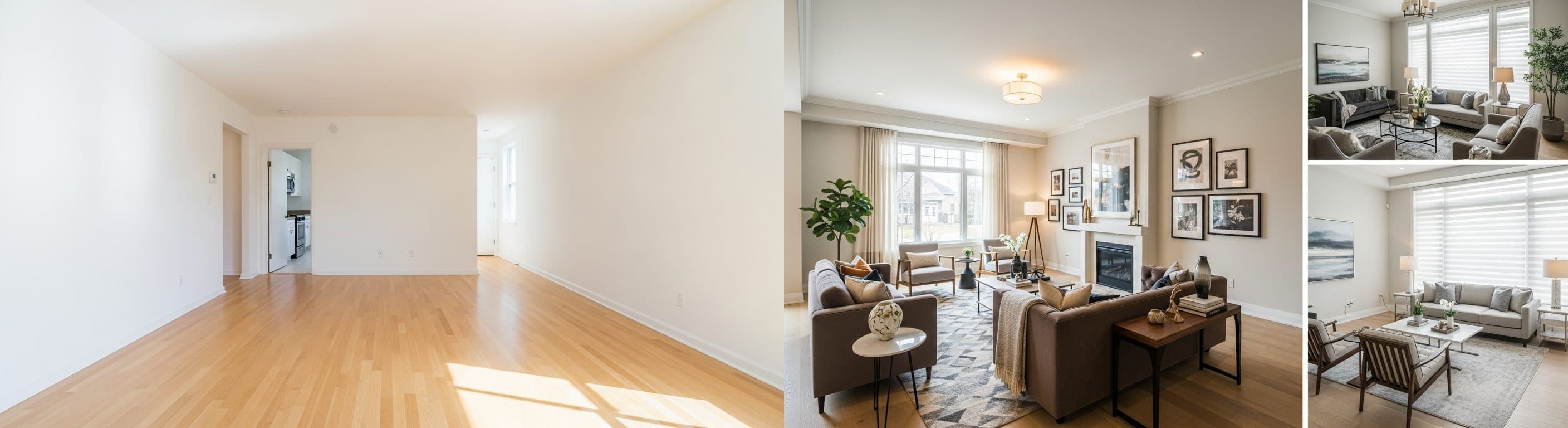 Salon: przed vs po wirtualnym stagingu