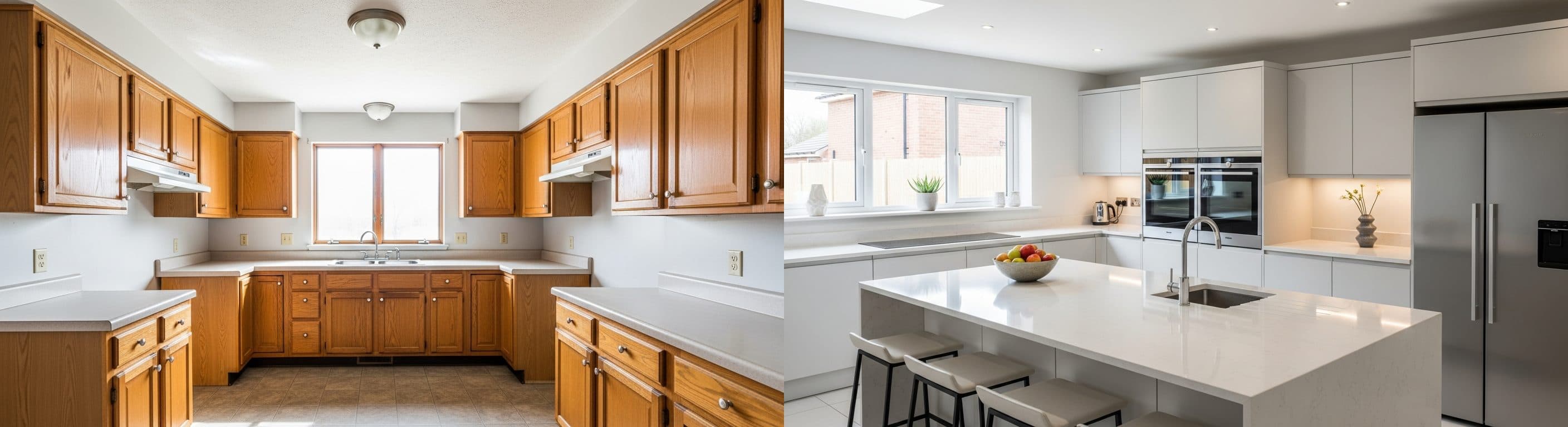 Cuisine : avant vs après home staging virtuel