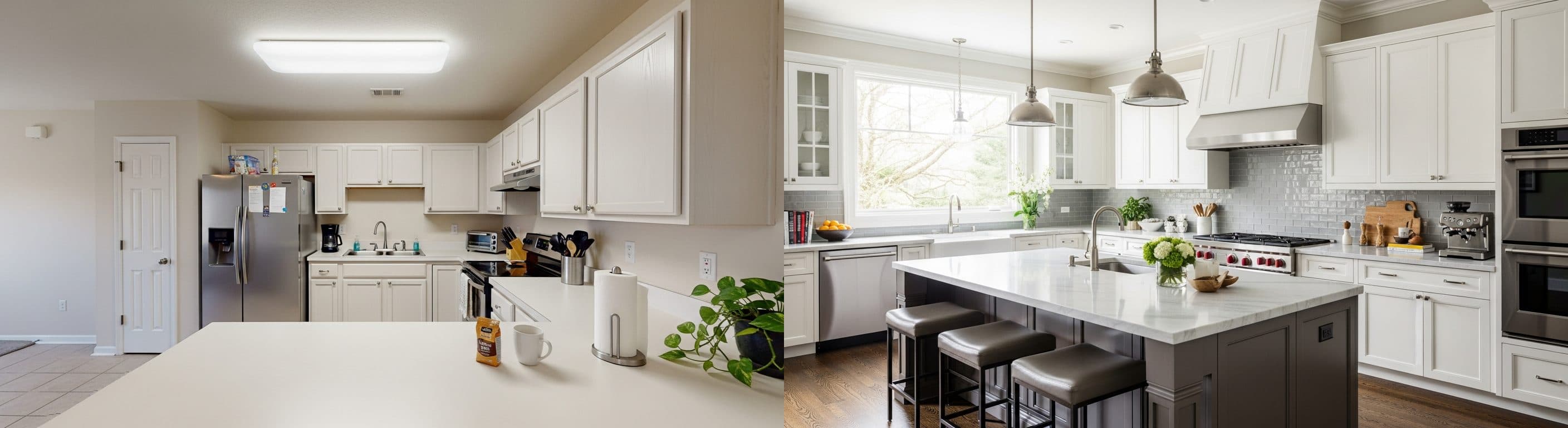 kuchnia: przed vs po wirtualnym stagingu