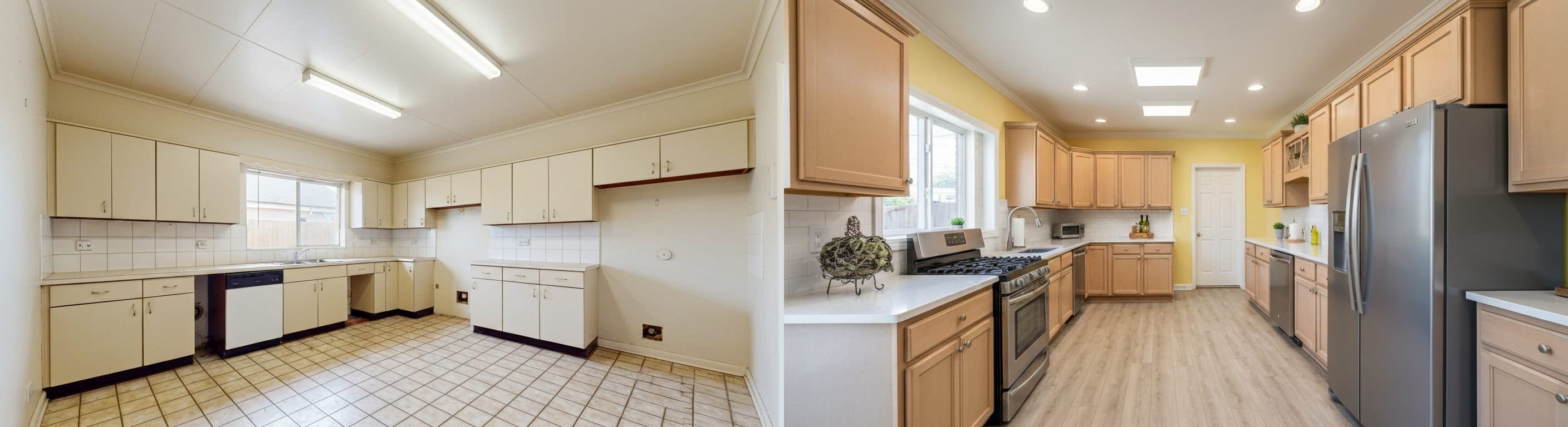 Cuisine : avant vs après le home staging virtuel