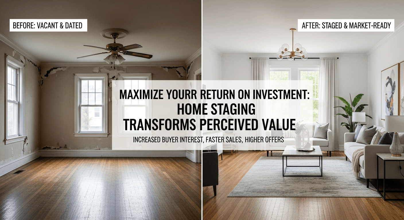 Avant et après le home staging des sols, murs et plafonds montrant des transformations à fort ROI