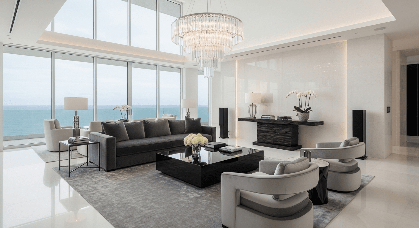 Elegantes Luxus-Home-Staging mit anspruchsvoller Tonalität