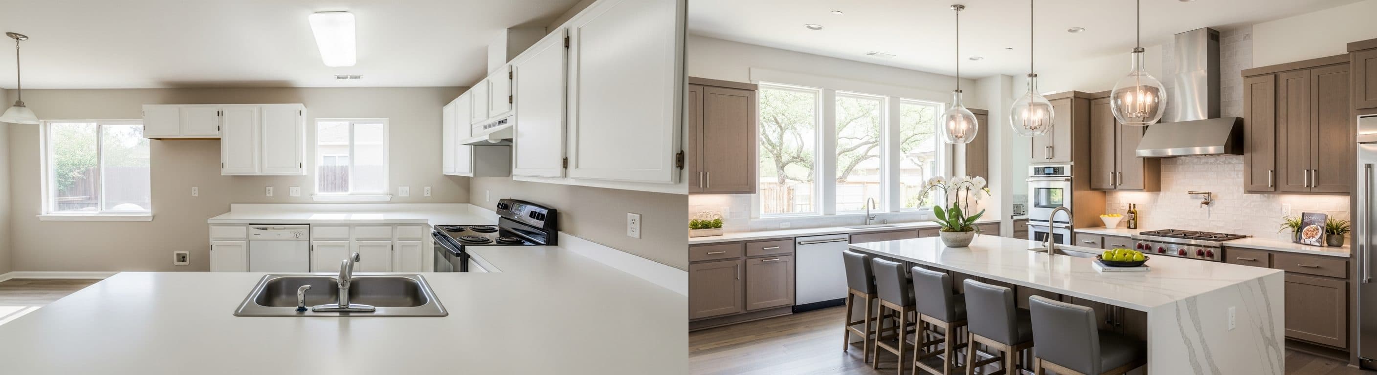 Kuchnia: przed i po wirtualnym stagingu