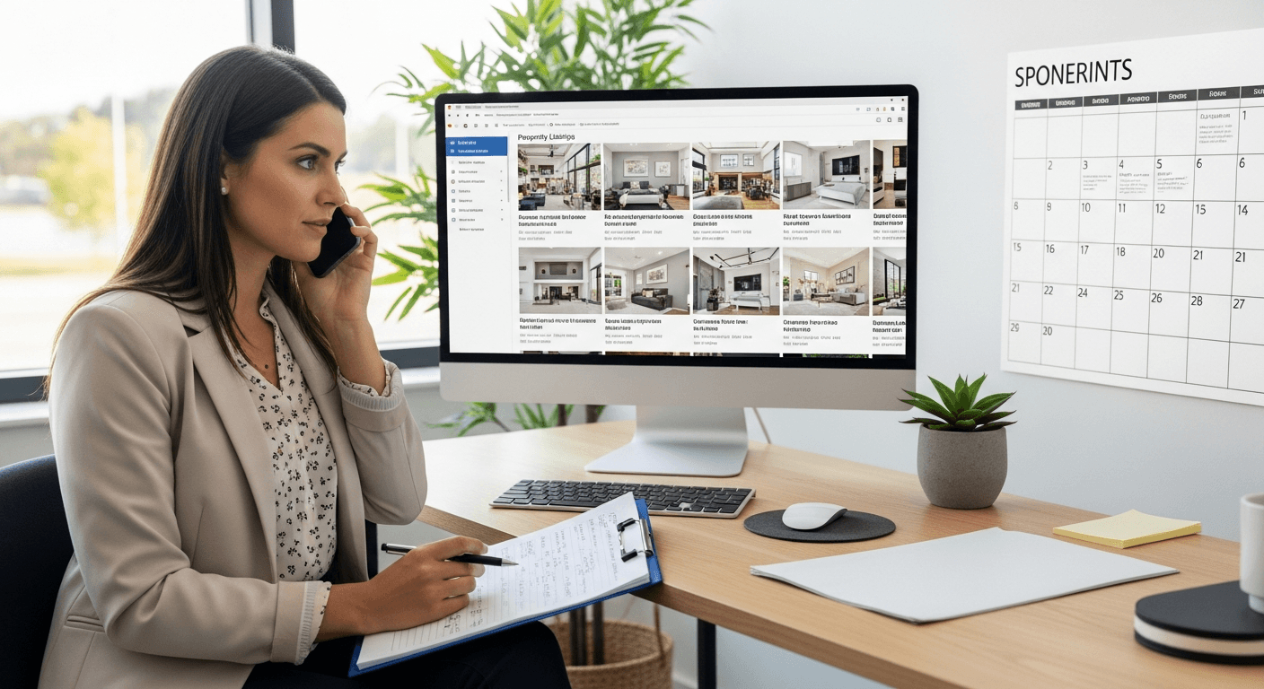 Immobilienmakler bespricht Fragen mit potenziellem Käufer vor der Immobilienbesichtigung