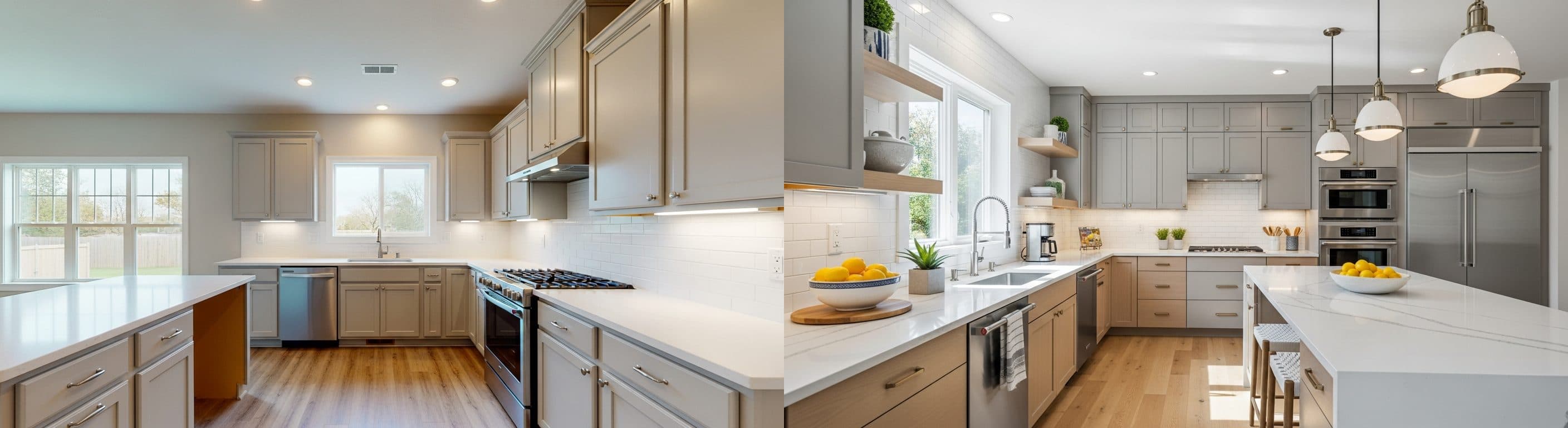 Kitchen: before vs after virtual staging