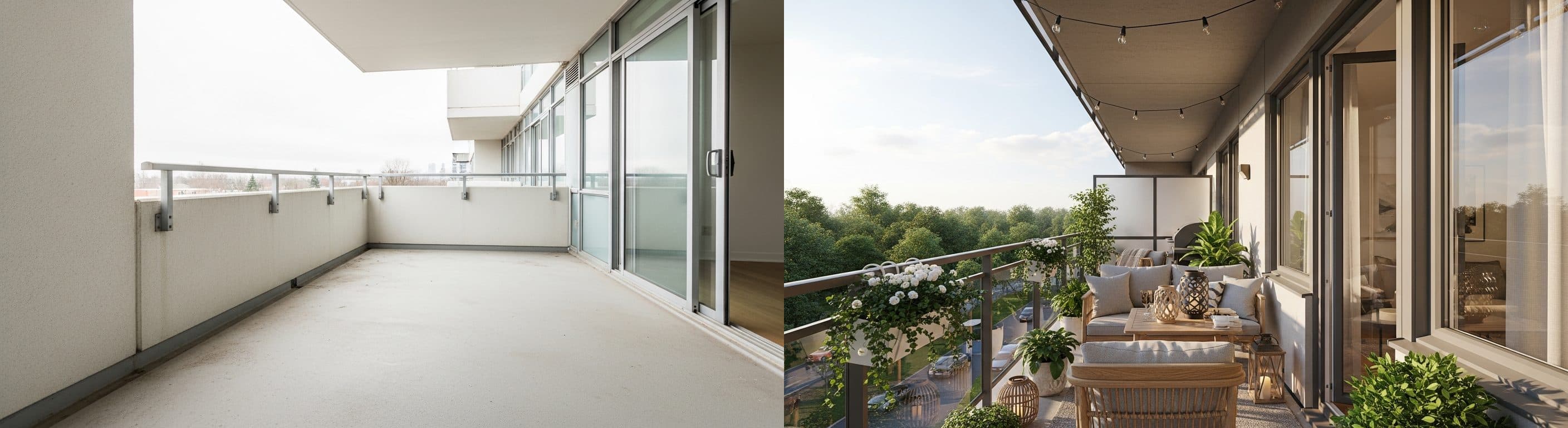 balkon: prije vs poslije virtualnog uređenja