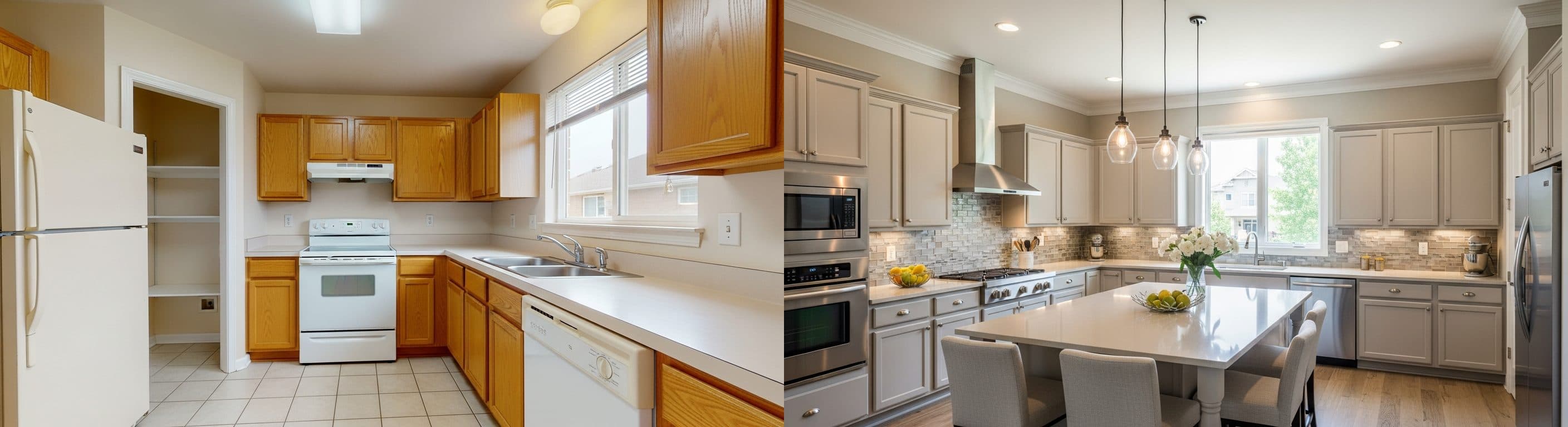 kuchnia: przed vs po wirtualnym stagingu