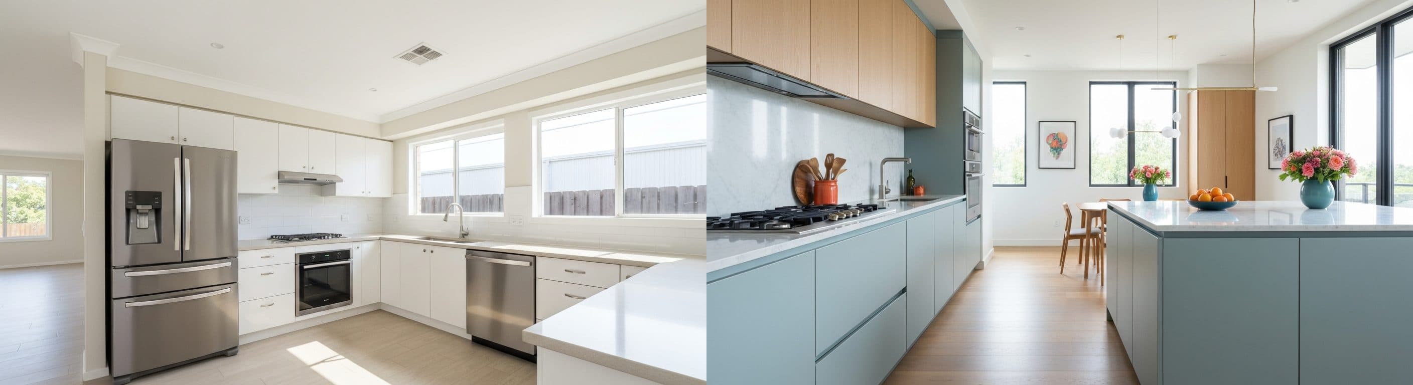 kuchnia: przed vs po wirtualnym stagingu