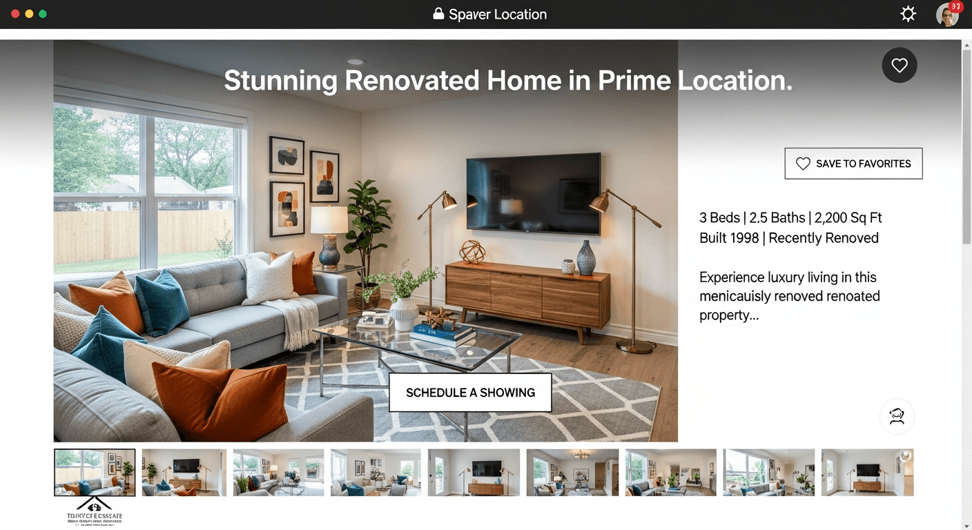 Oferta nieruchomości ze zoptymalizowanym tytułem i przyciągającym wzrok zdjęciem