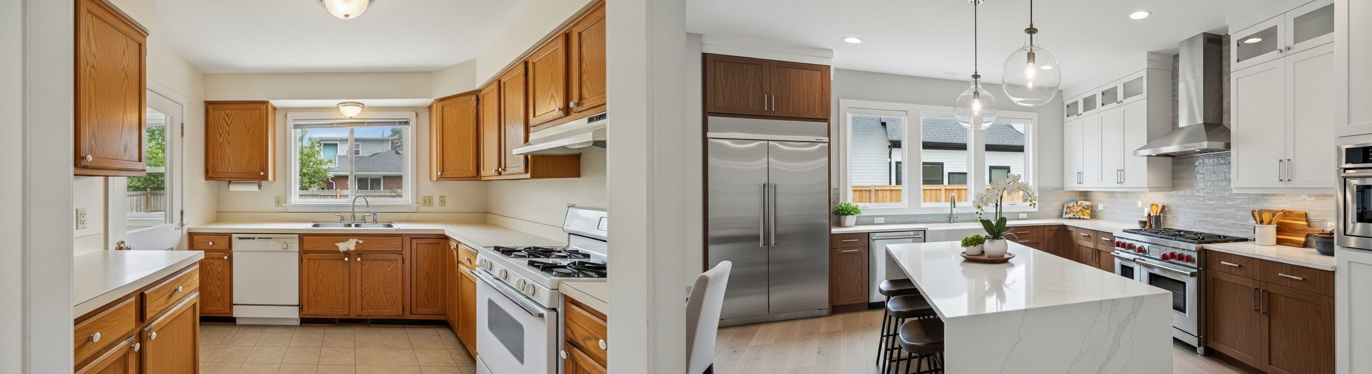 Kuchyňa: pred vs. po virtuálnom stagingu