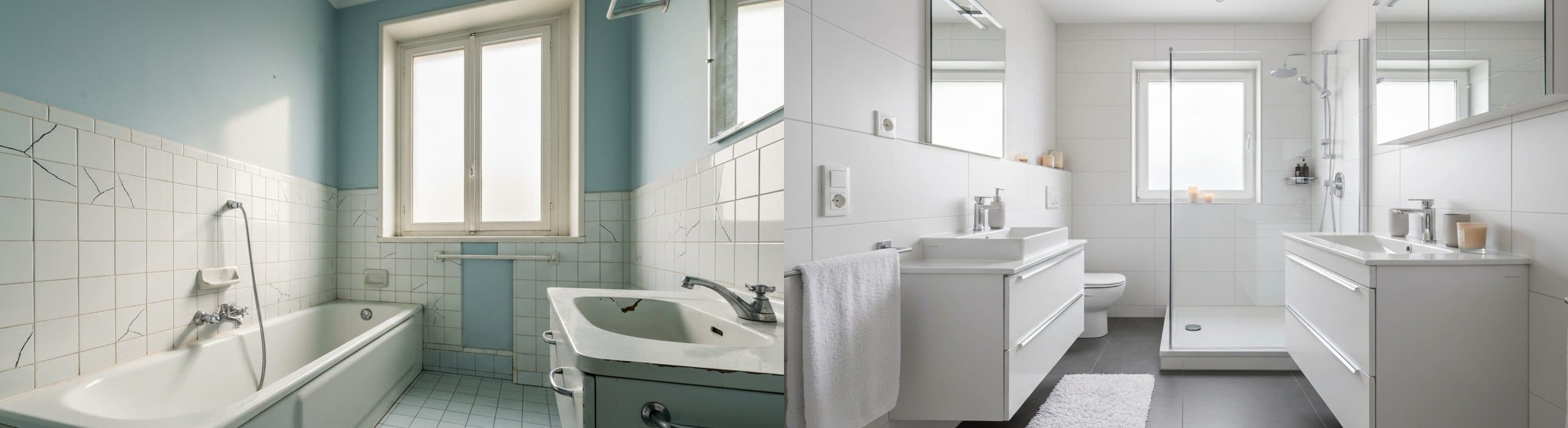 Kúpeľňa: pred vs. po virtuálnom stagingu