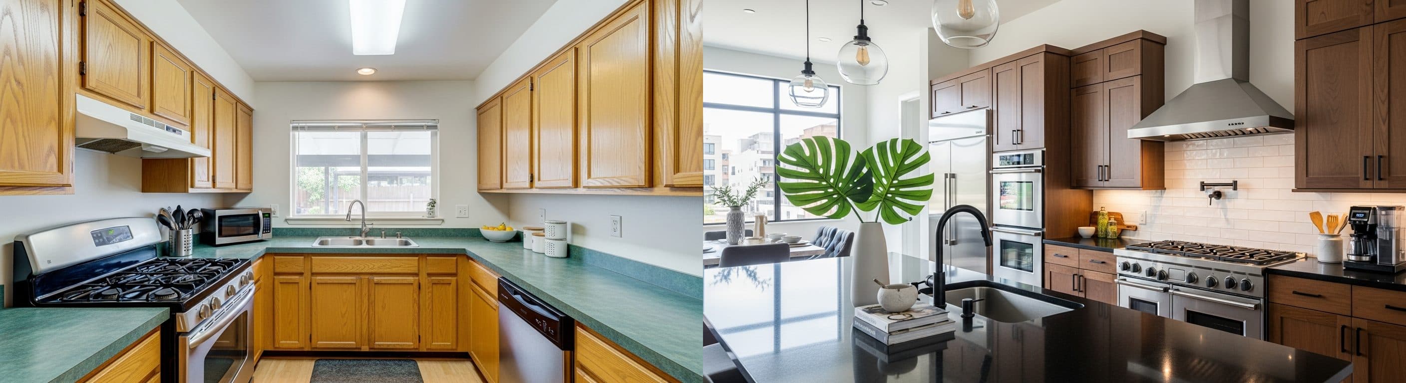 Kuchnia: przed vs po wirtualnym stagingu