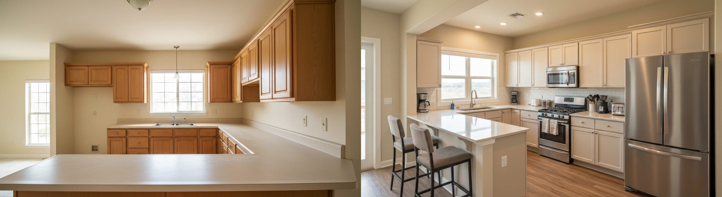 Keuken: voor vs na virtuele staging