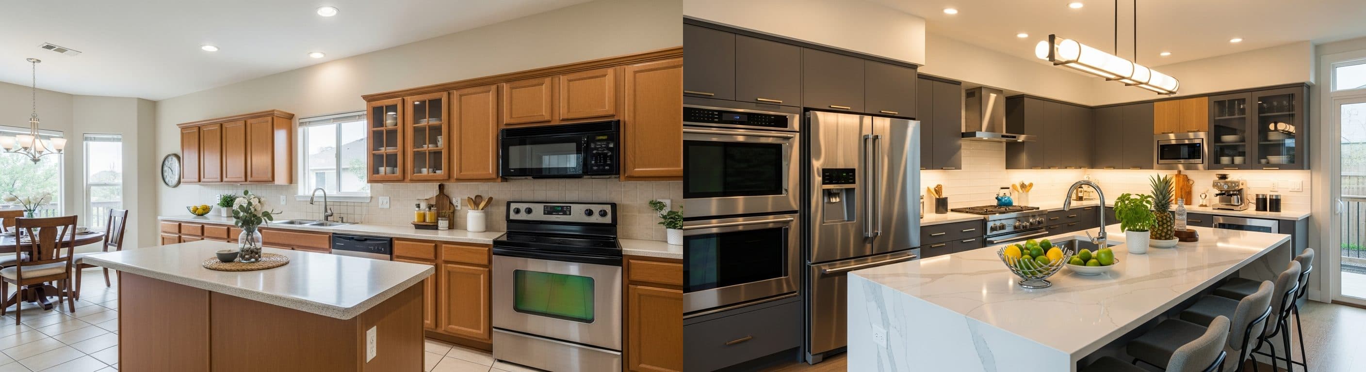 Kuchnia: przed vs po wirtualnym stagingu