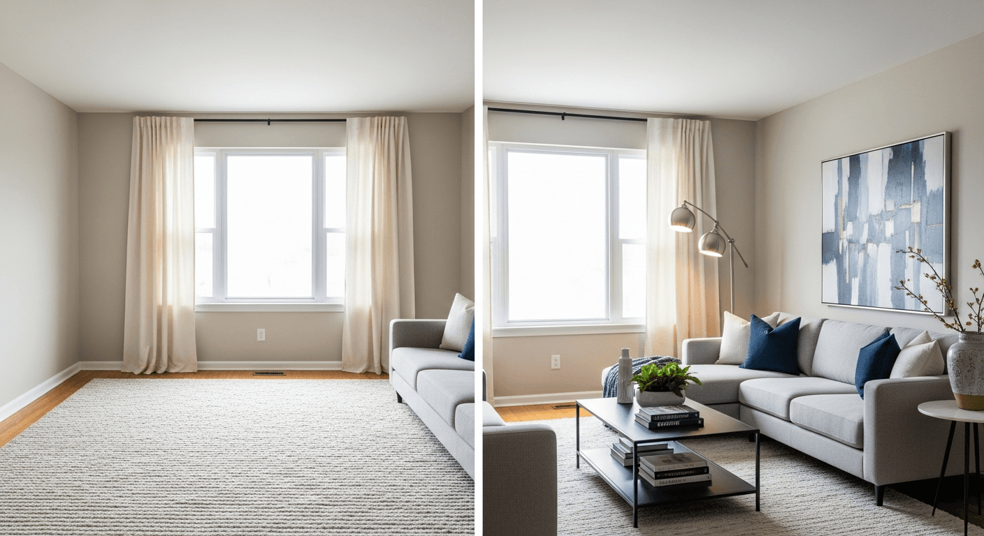 Küche: Vorher vs. nach virtuellem Staging