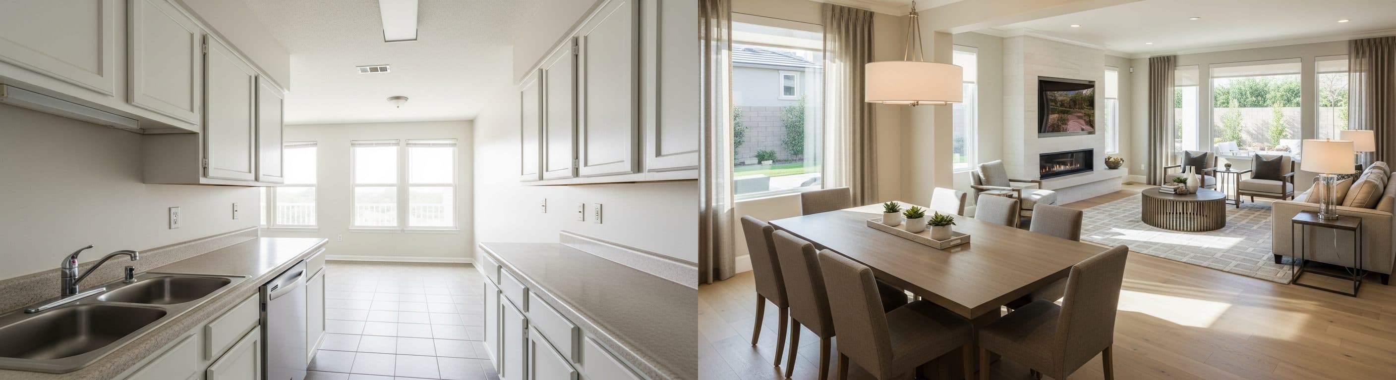 Cuisine : avant vs après la mise en scène virtuelle