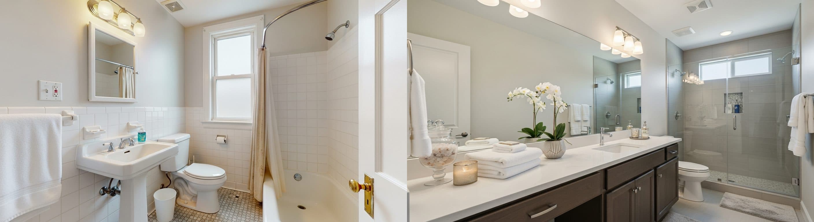 Kúpeľňa: pred vs po virtuálnom stagingu