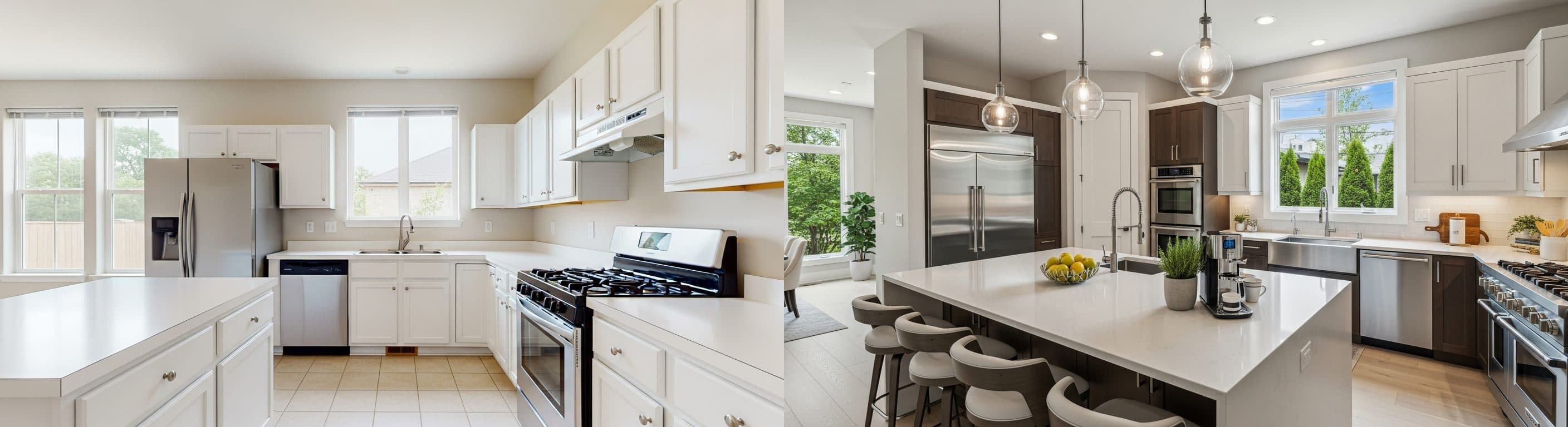 Kitchen: before vs after virtual staging