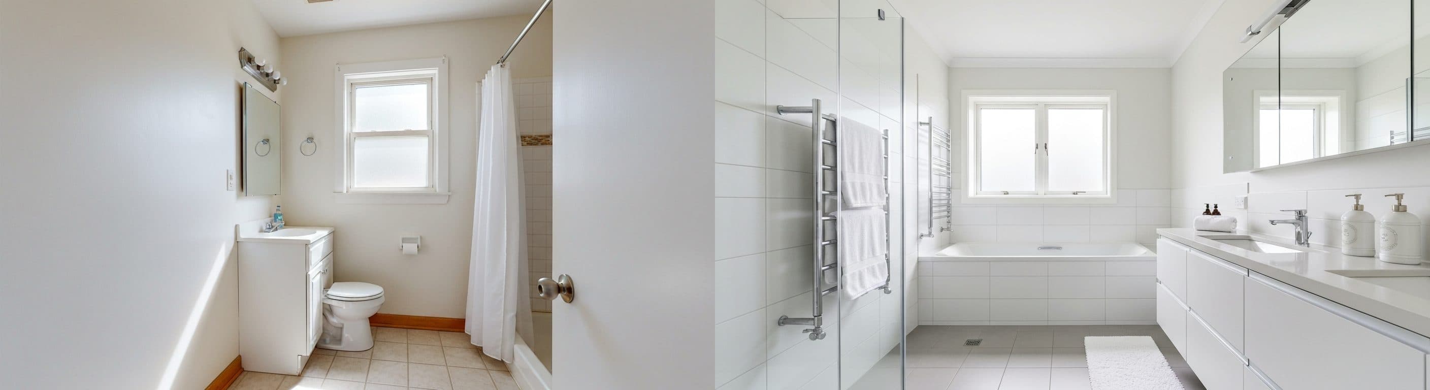 Mała łazienka: przed vs po wirtualnym stagingu