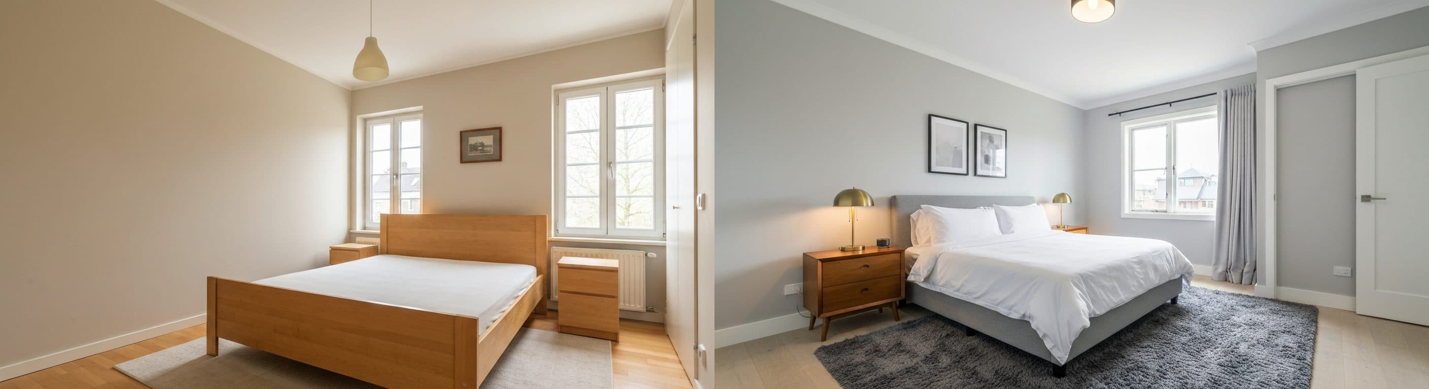 Dormitorio: antes vs después del staging virtual