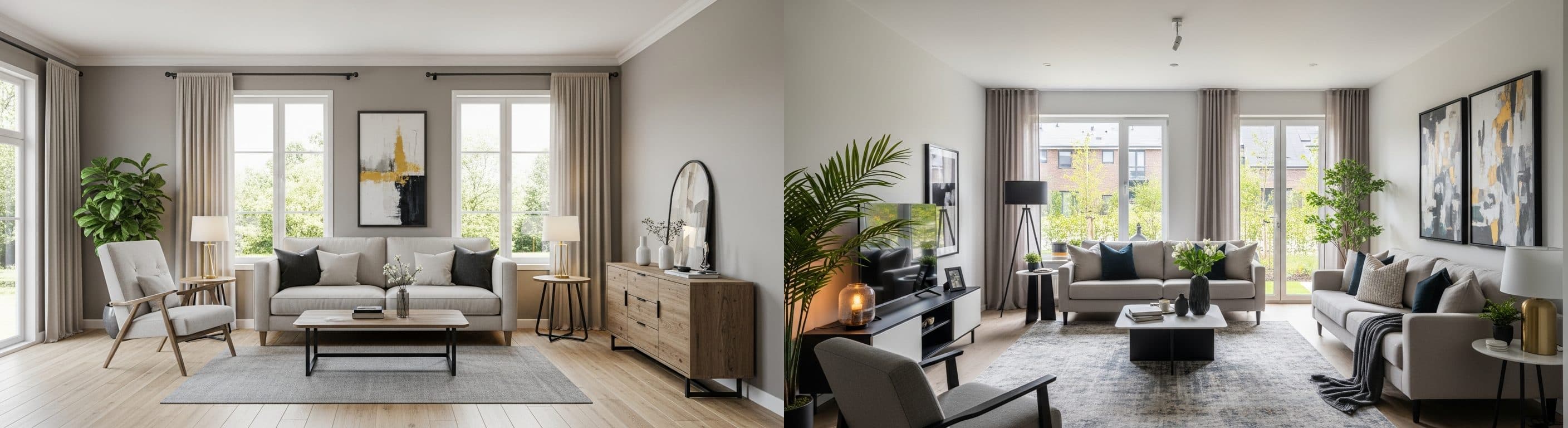 Salon: przed i po wirtualnym stagingu