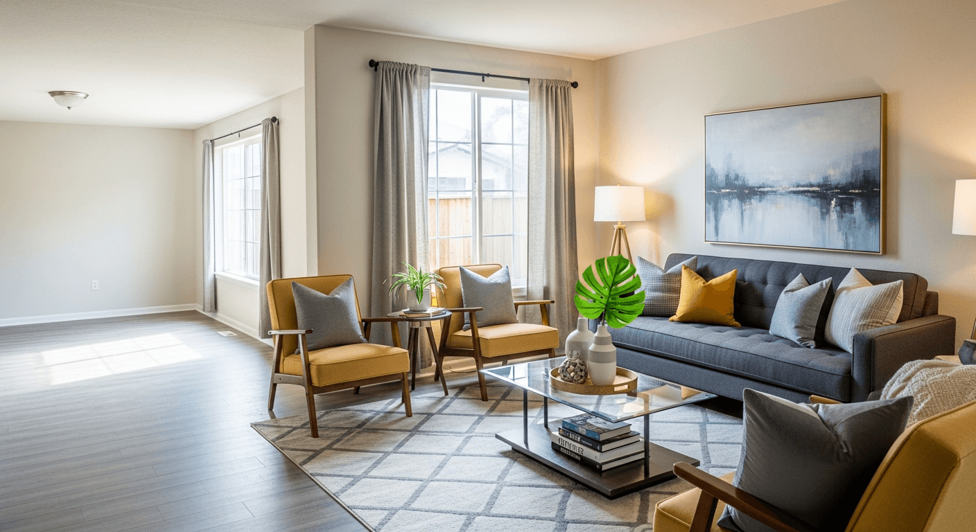 Sypialnia: przed i po wirtualnym stagingu