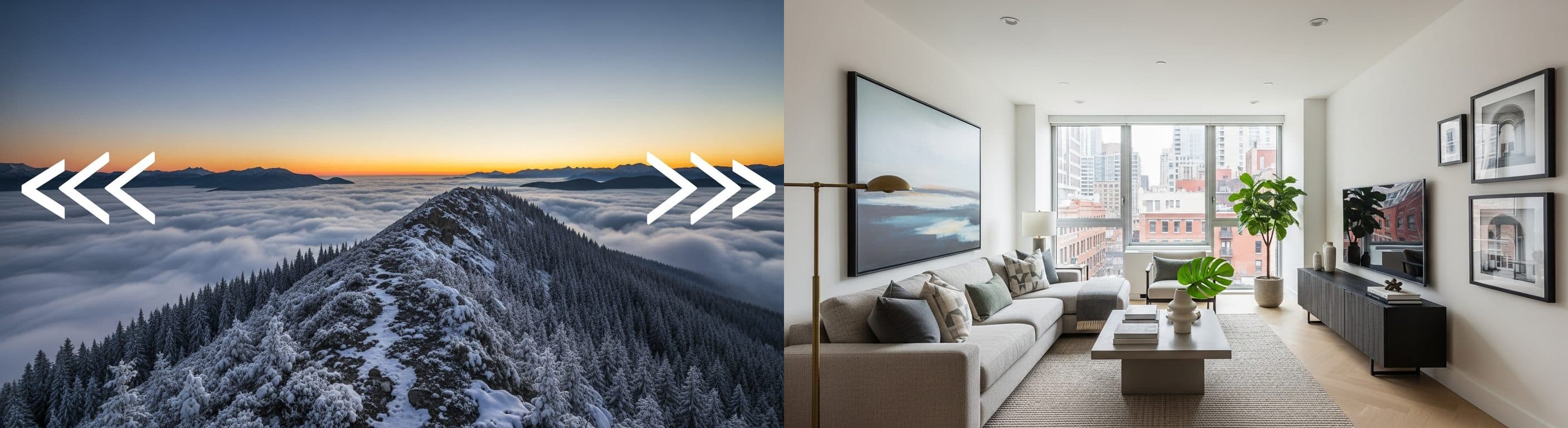 Sala de Estar: antes vs depois do virtual staging