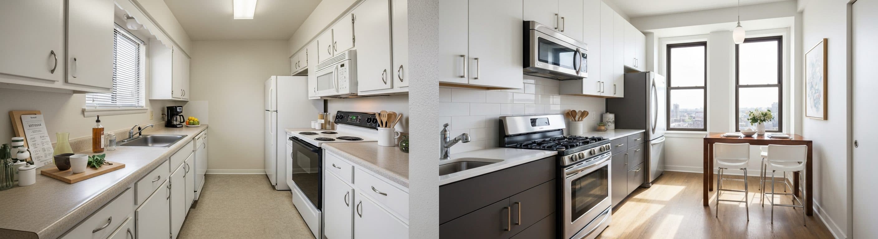 Cozinha: antes vs depois do virtual staging